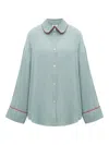 Sleeper Pastelle Oversized Shirt In Dove Blue In Black