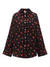 Sleeper Pastelle Oversized Shirt In Poppies Print In Black