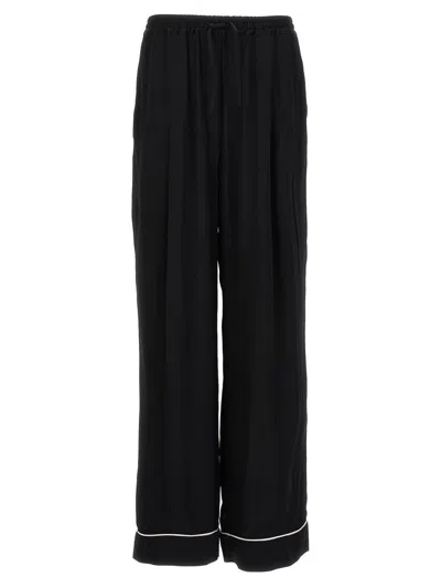 Sleeper Piping Contrast Wide Leg Trousers In Black