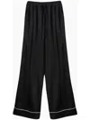 Sleeper Piping Contrast Wide Leg Trousers In Black