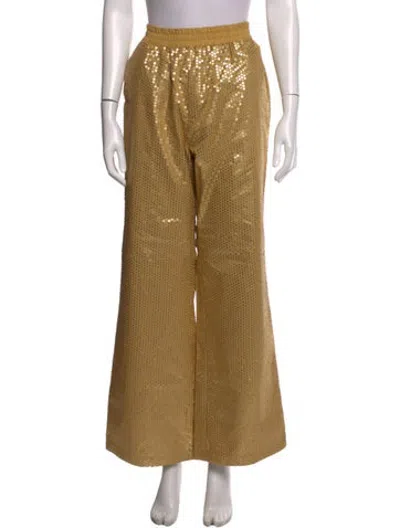 Pre-owned Sleeper Patterned Wide Leg Pants In Neutrals