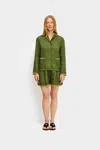 Sleeper Petra Embroidered Linen Shorts In Green