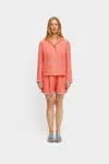 Sleeper Petra Embroidered Linen Shorts In Strawberry
