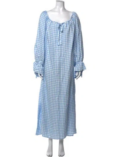 Pre-owned Sleeper Plaid Print Long Dress W/ Tags In Multi