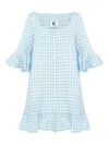 Sleeper Plaid-print Dress In Blue
