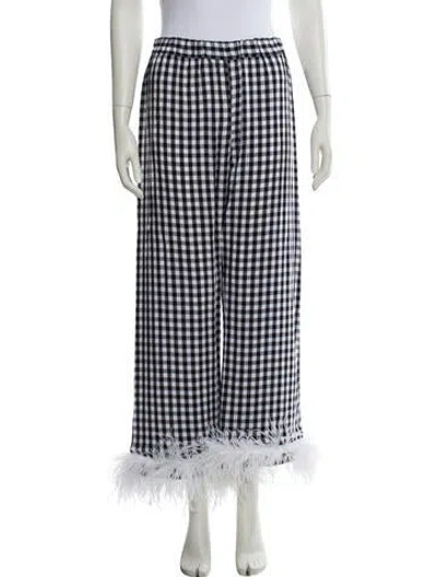 Pre-owned Sleeper Plaid Print Wide Leg Pants In Multi