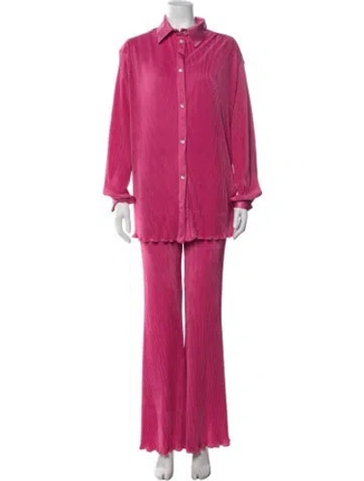 Pre-owned Sleeper Pleated Accents Pajamas In Pink