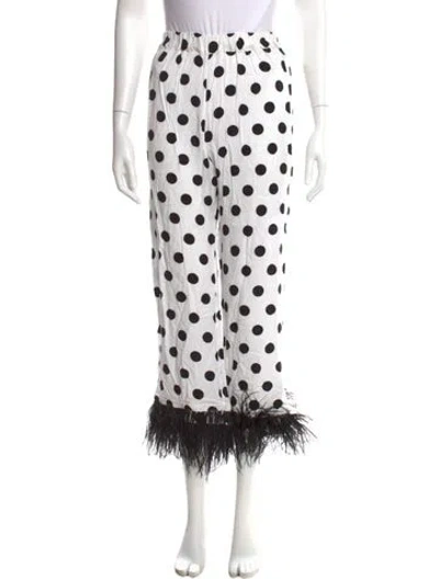 Pre-owned Sleeper Polka Dot Print Straight Leg Pants In Multi