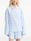 Sleeper Polka-dot Shirt And Shorts Set In Blue