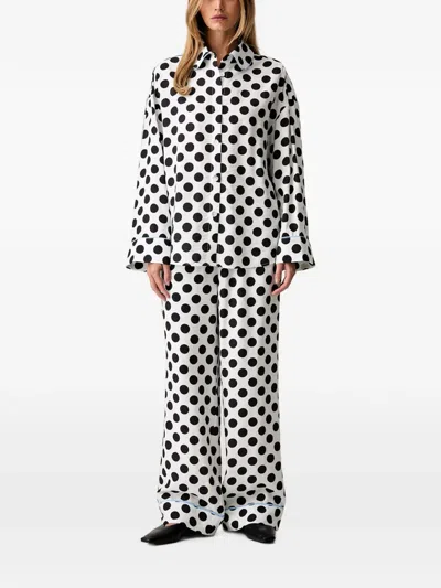 Sleeper Polka-dot Wide-leg Trousers In Multi