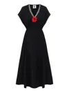 Sleeper Poppi Midi Dress In Black In Black