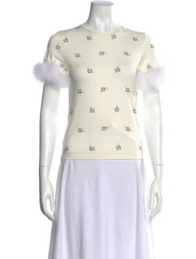 Pre-owned Sleeper Printed Crew Neck Top In Neutral