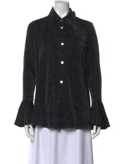 Pre-owned Sleeper Printed Long Sleeve Button-up Top W/ Tags In Multi