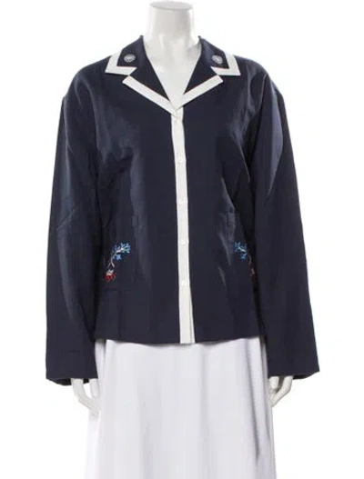 Pre-owned Sleeper Printed Long Sleeve Top W/ Tags In Blue