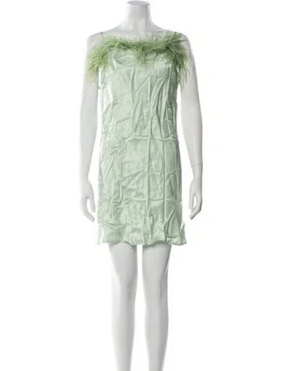 Pre-owned Sleeper Printed Mini Dress W/ Tags In Green