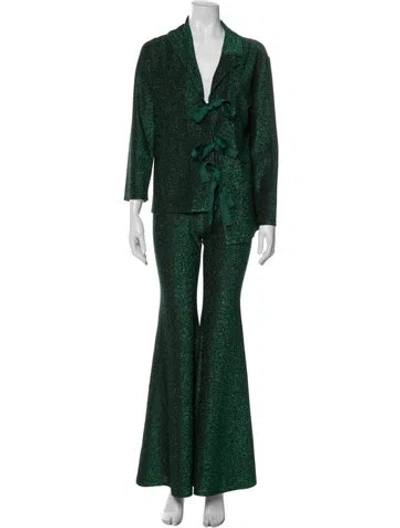 Pre-owned Sleeper Printed Pant Set W/ Tags In Green