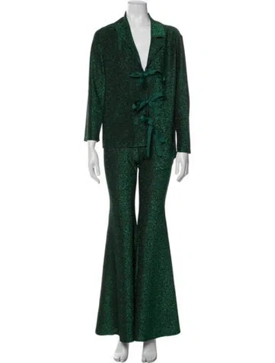Pre-owned Sleeper Printed Pantsuit W/ Tags In Green