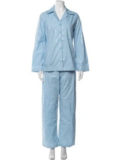 Pre-owned Sleeper Printed Set In Blue