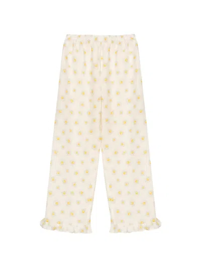 Sleeper Puff Linen Loungewear Trousers In Neutral