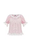 Sleeper Romantica Gingham Ruffled Lounge Set In Multi