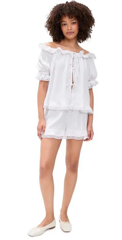 Sleeper Romantica Lounge Set With Shorts White