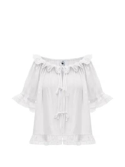 Sleeper Romantica Ruffled Lounge Set In White