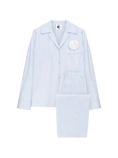 Sleeper Rose Cotton Pajamas In Blue