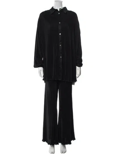 Pre-owned Sleeper Ruffle Embellishment Pant Set In Black