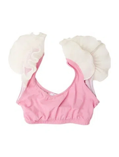 Pre-owned Sleeper Ruffle Embellishment Top In Pink