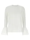 Sleeper Crew Neck Ruffled T-shirt With Flared Cuffs