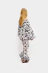 Sleeper Samba Ruffled Chiffon Polka-dot Pants In White In Multi