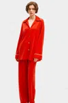 Sleeper Saturn Lurex Pajama Set In Red