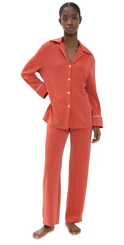 Sleeper Saturn Metallic Pajama Set Red