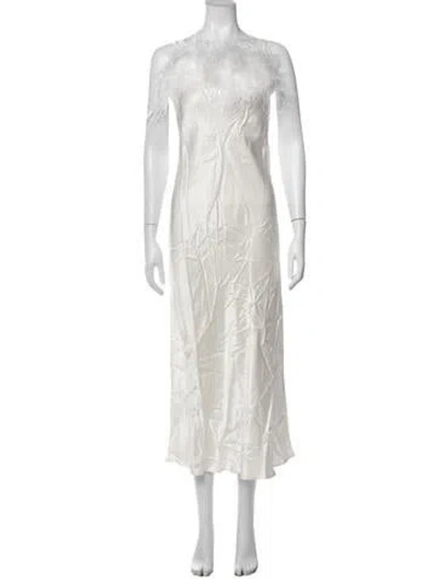 Pre-owned Sleeper Scoop Neck Midi Length Dress W/ Tags In Neutrals