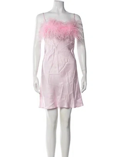 Pre-owned Sleeper Scoop Neck Mini Dress In Pink