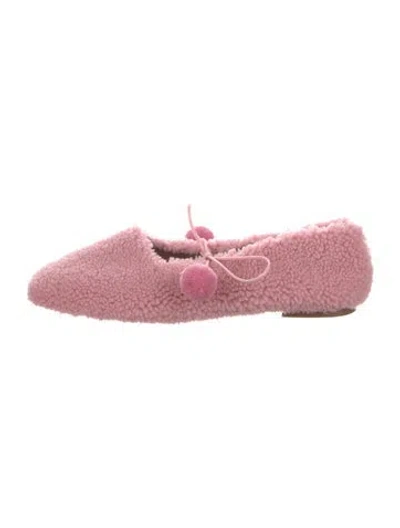 Pre-owned Sleeper Shearling Flats In Pink