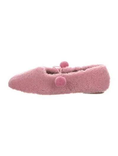 Pre-owned Sleeper Shearling Flats In Pink
