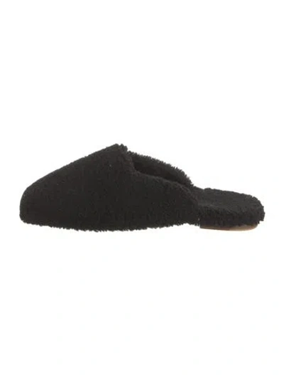 Pre-owned Sleeper Shearling Fur Trim Mules In Black
