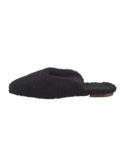 Pre-owned Sleeper Shearling Mules In Black