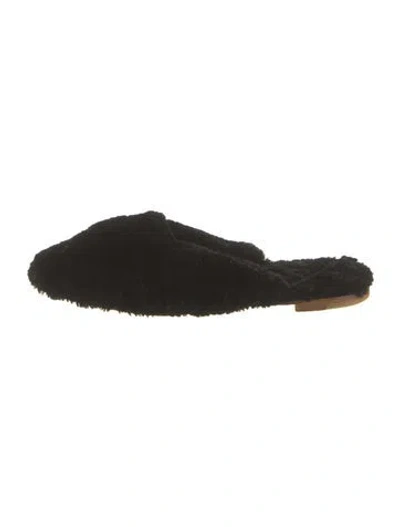 Pre-owned Sleeper Shearling Mules In Black