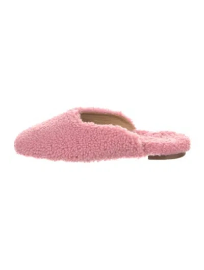 Pre-owned Sleeper Shearling Mules In Pink