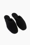 Sleeper Shearling Slippers In Black In Black