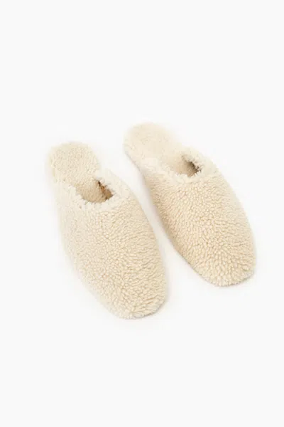 Sleeper Shearling Slippers In Cream