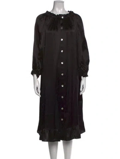 Pre-owned Sleeper Silk Long Dress In Black
