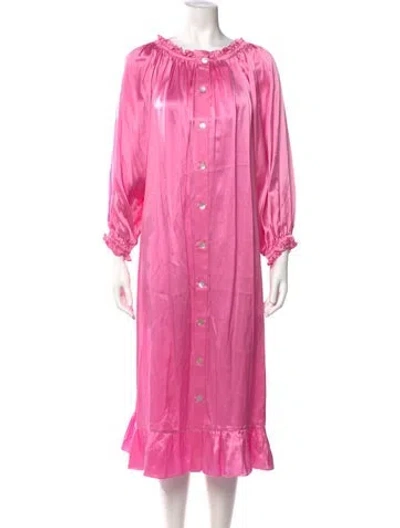 Pre-owned Sleeper Silk Long Dress W/ Tags In Pink