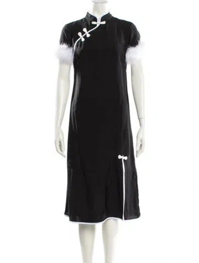 Pre-owned Sleeper Silk Midi Length Dress In Black