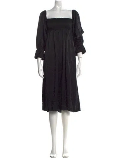 Pre-owned Sleeper Silk Midi Length Dress In Black