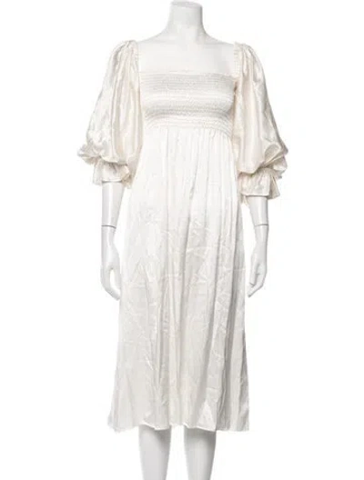 Pre-owned Sleeper Silk Midi Length Dress In Neutrals