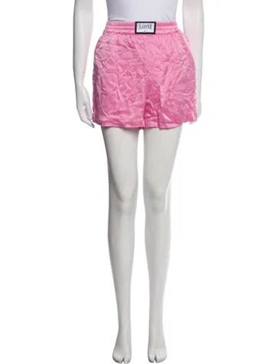 Pre-owned Sleeper Silk Ruffle Embellishment Pajamas In Pink