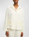 SLEEPER SOFIA FLORAL-EMBROIDERED LINEN SHIRT